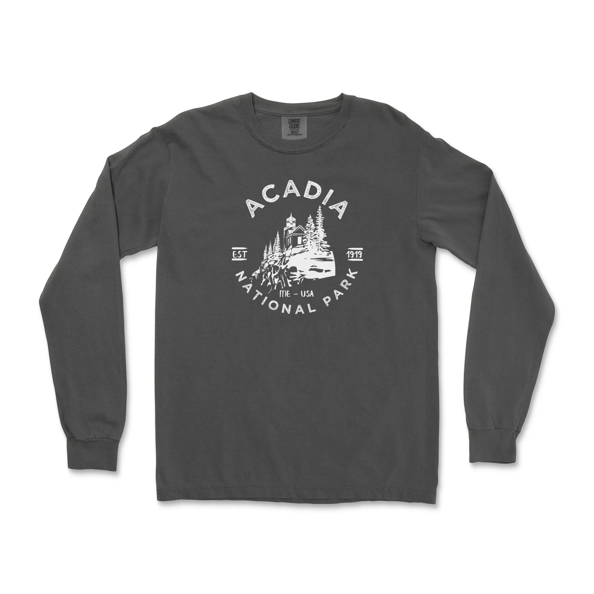 Acadia Lighthouse National Park Comfort Colors Long Sleeve T Shirt