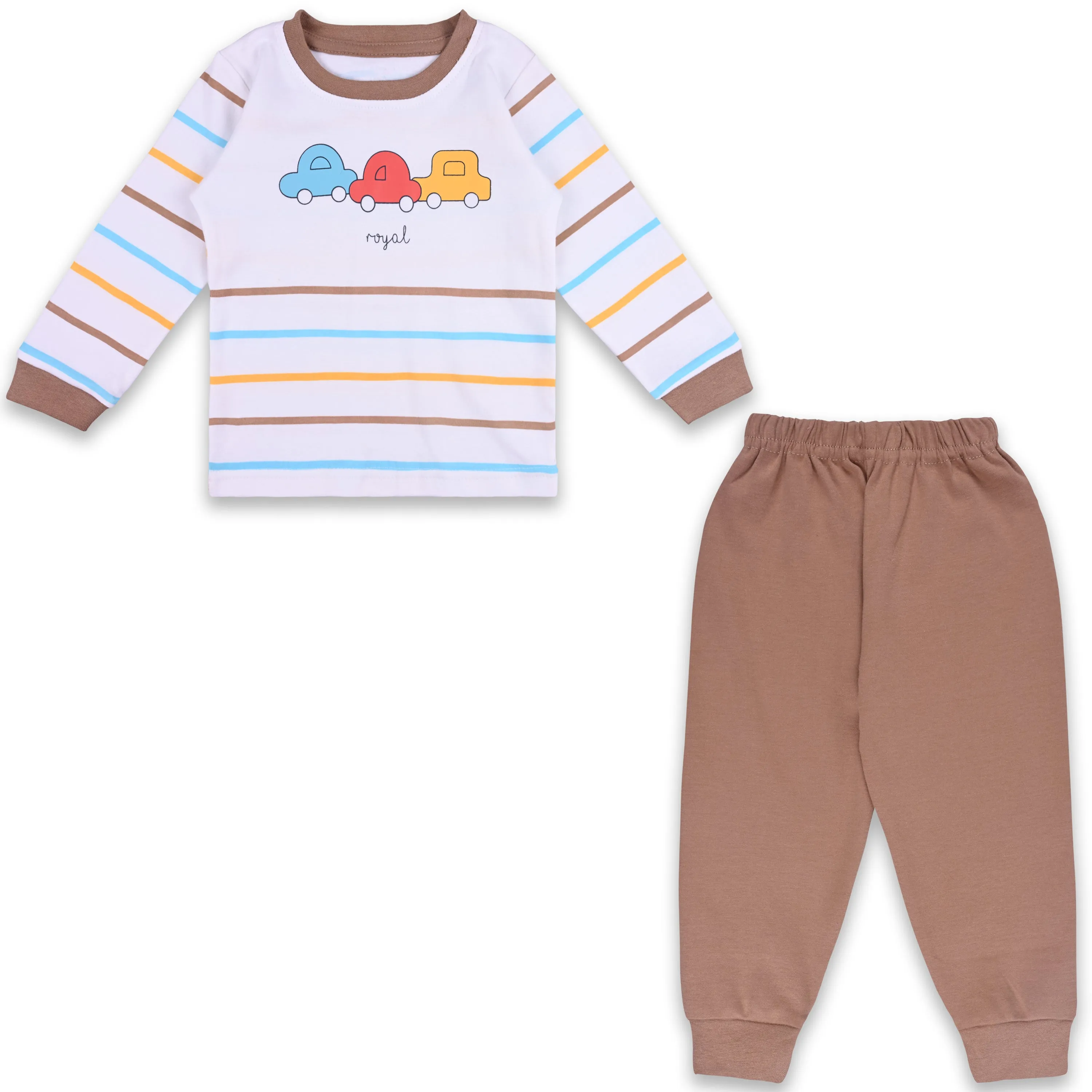 Baby Boys T-Shirt With A Printed Deign And Solid Pant