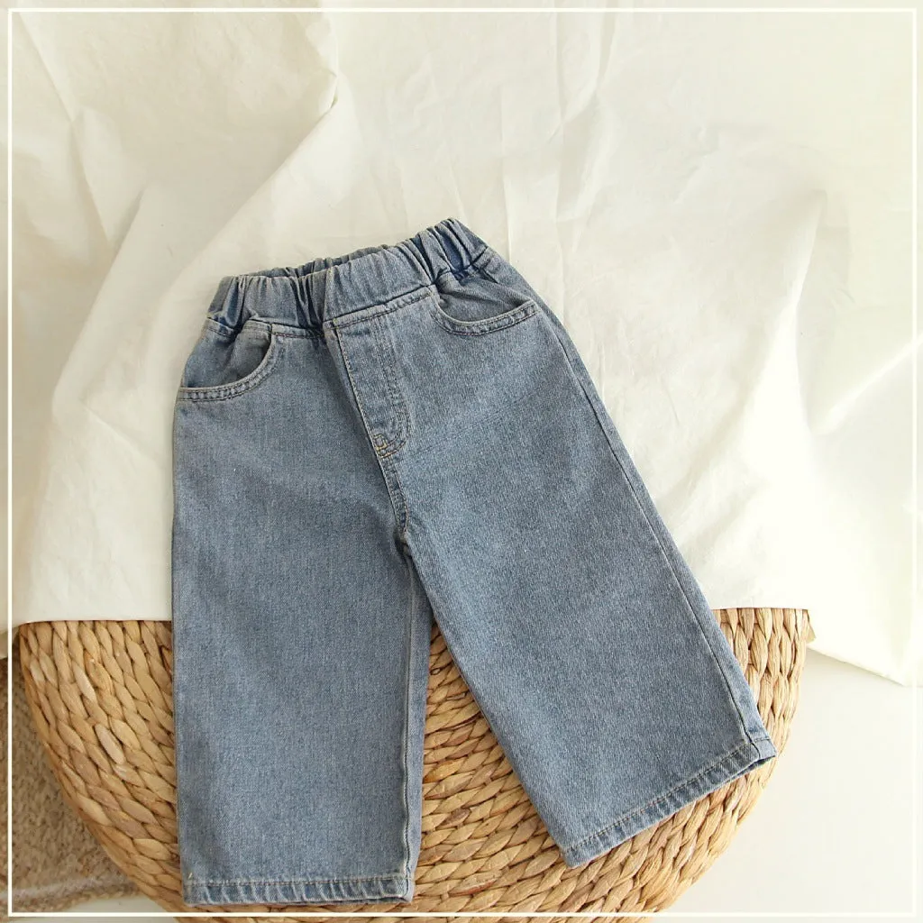 Baby Kid Girls Boys Solid Color Jeans Wholesale 23113087