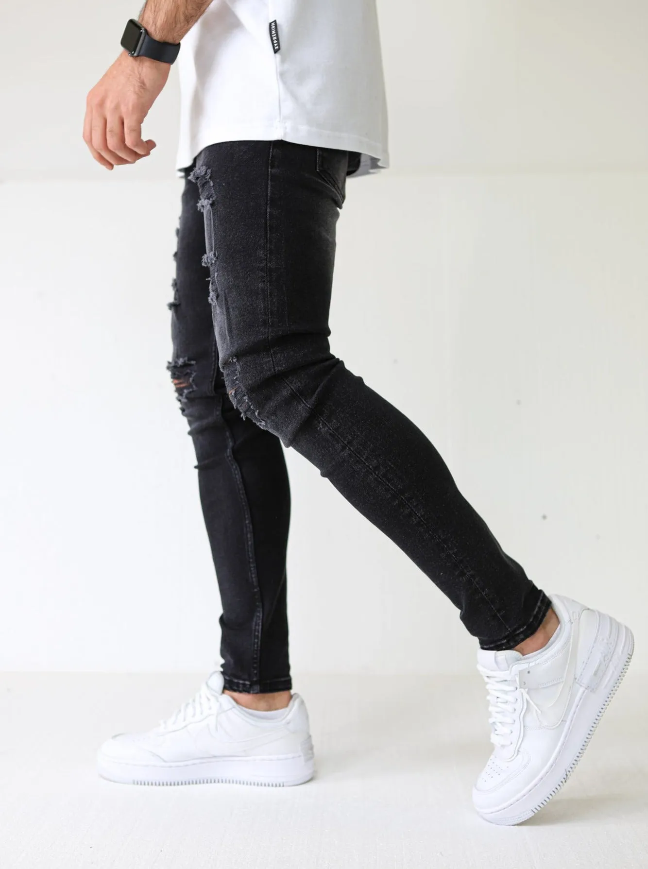 Distressed Premium Black Jeans