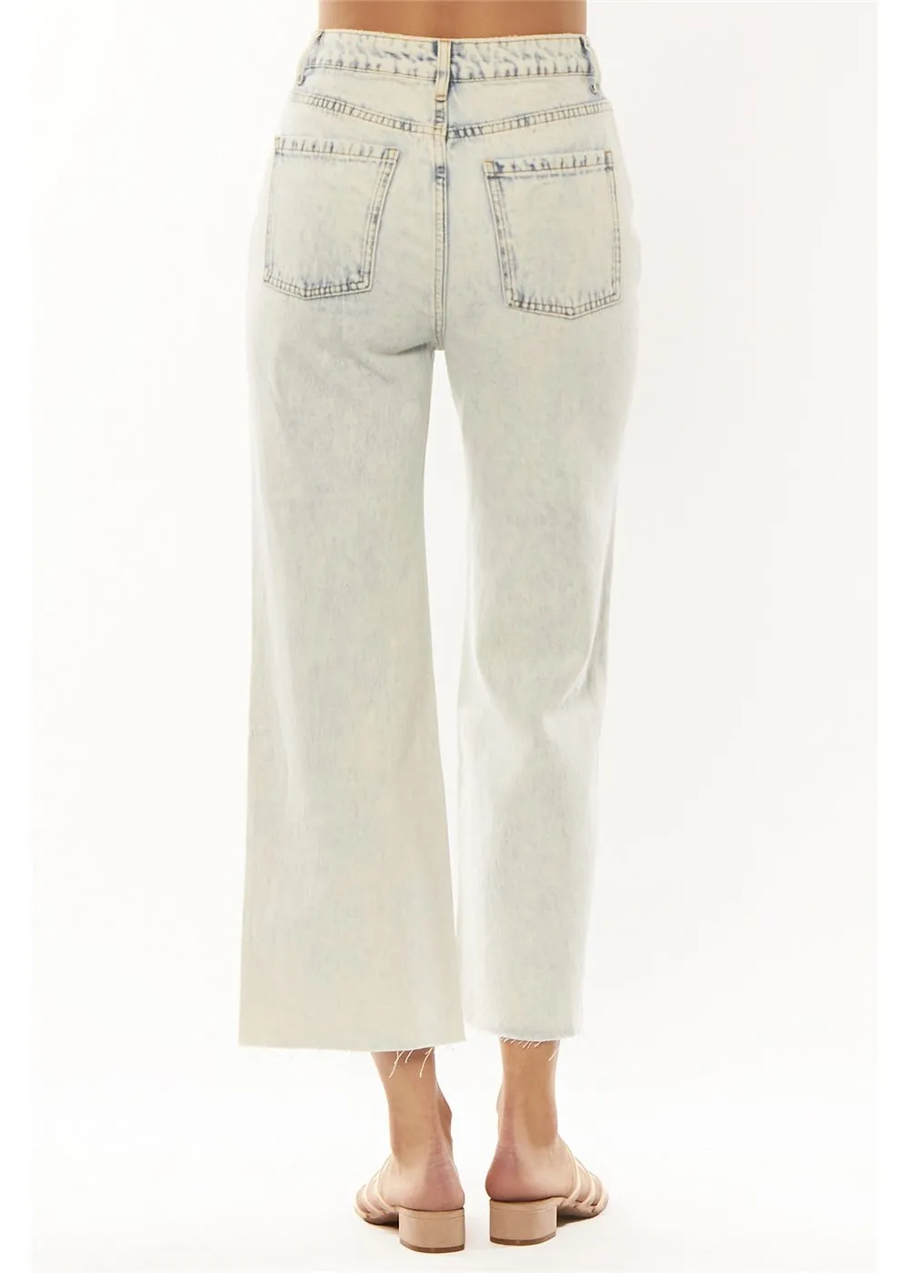 Gabi Crop Flare Woven Denim Pant - Sunfade Wash