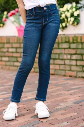 Girls: Just For Fun Dark Wash Skinny Jeans