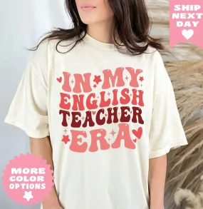 In My English Teacher Era Groovy shirt Shirt, Retro English Teacher Shirt, English Teacher Gift, Funny Teacher Tee, In My Teacher Era