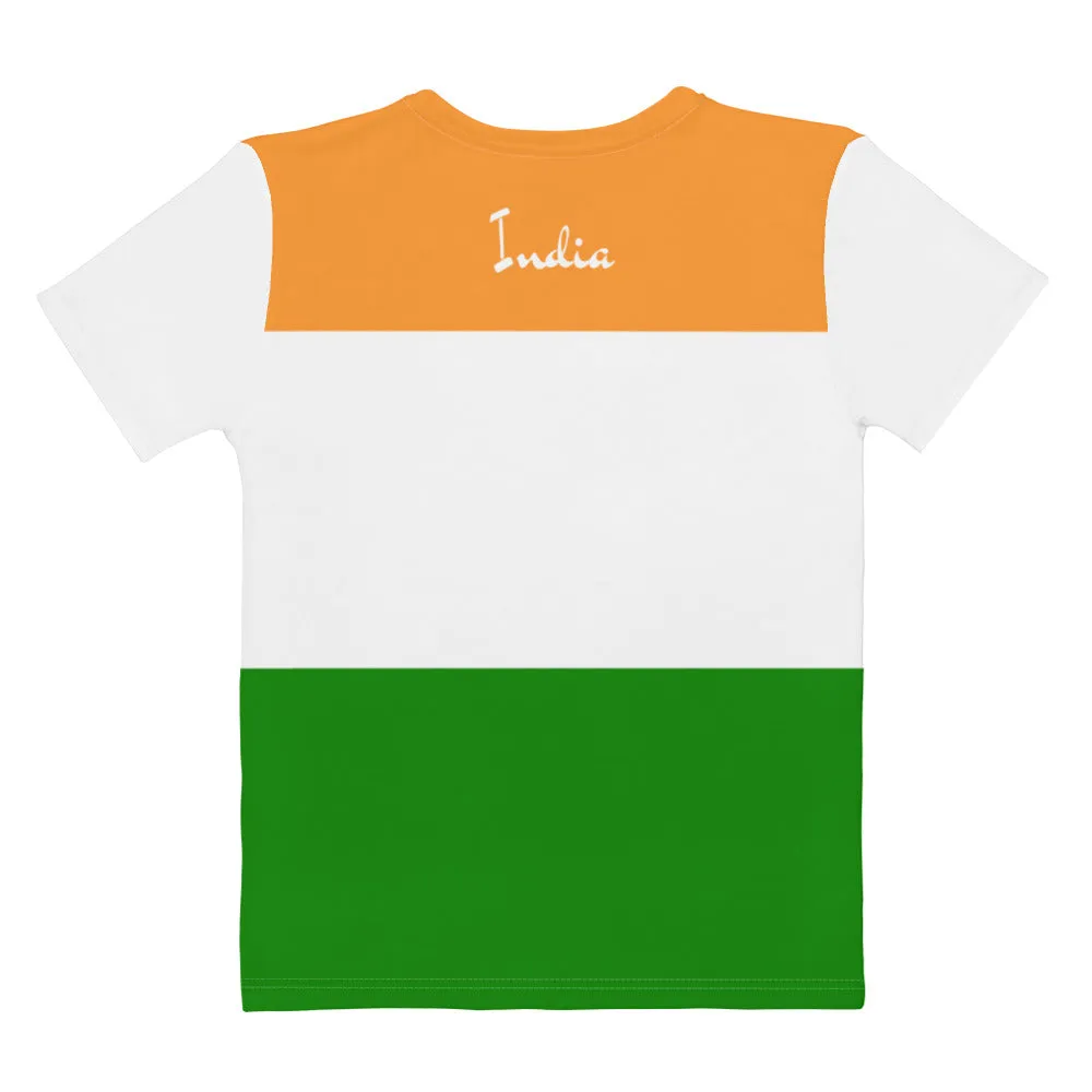 India Shirt With India Flag Colors / India Style Clothing / Women's T-Shirt