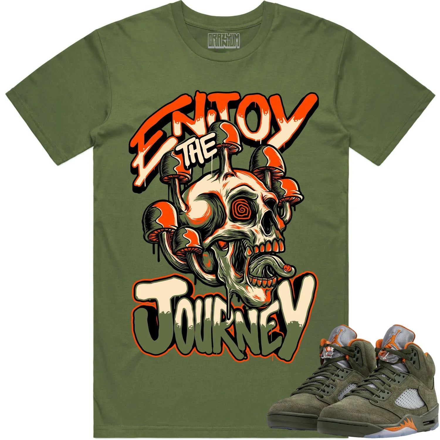 Jordan 5 Olive 5s Shirt to Match - CELADON ENJOY THE JOURNEY