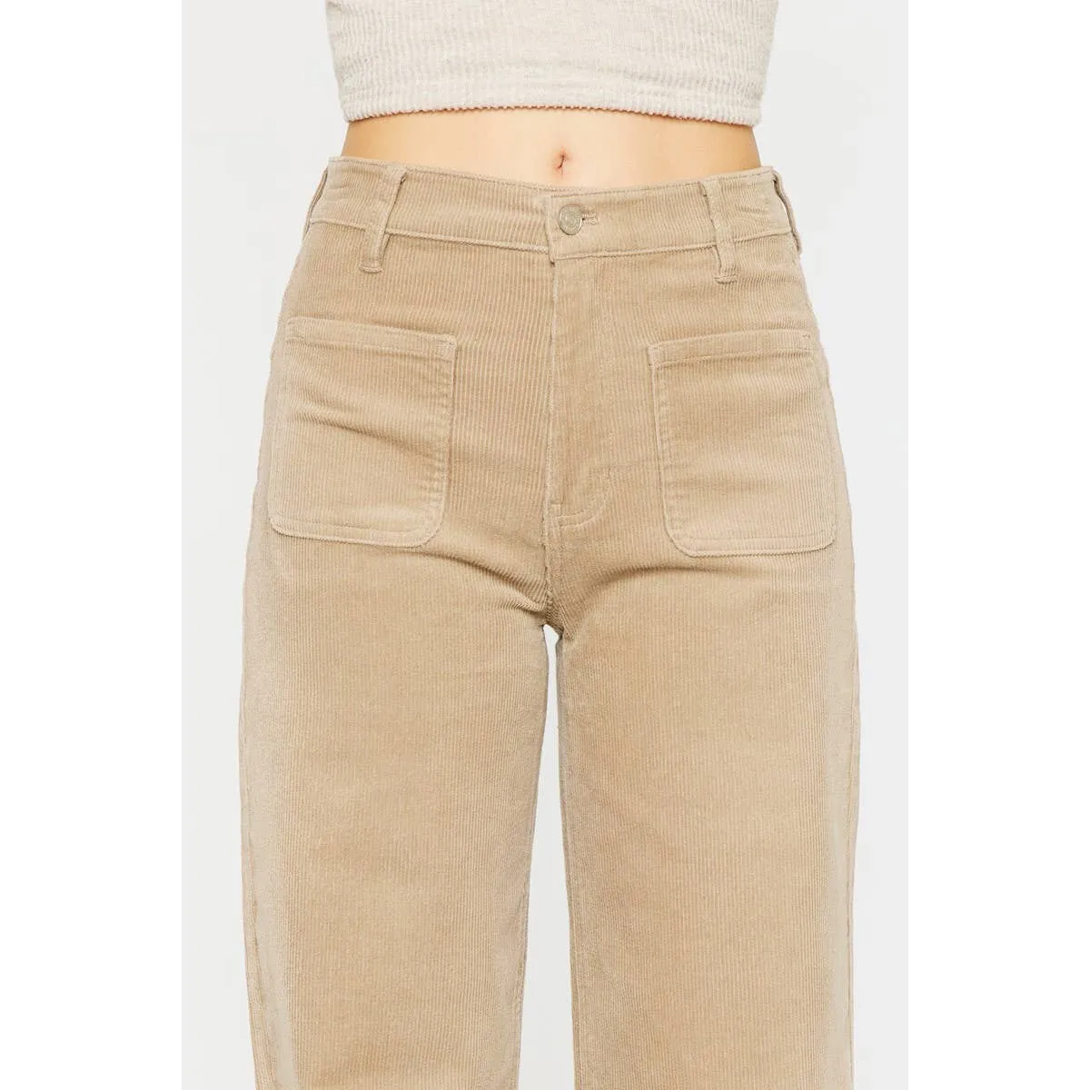 Kan Kan Ultra High Rise - Khaki Corduroy Pants