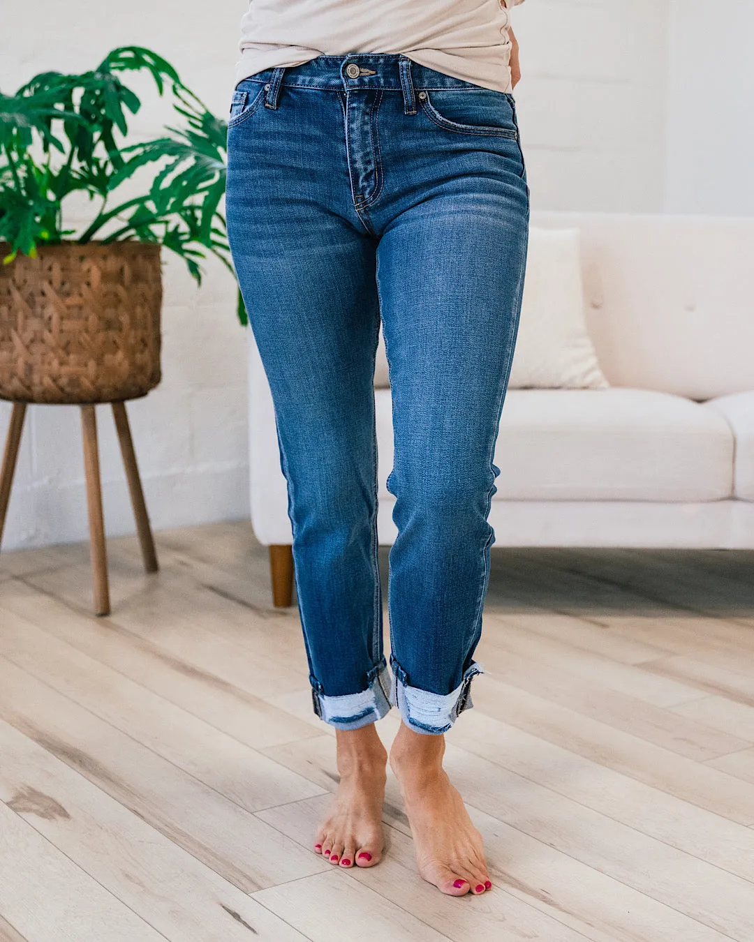 KanCan Georgia Straight Cuffed Hem Jeans