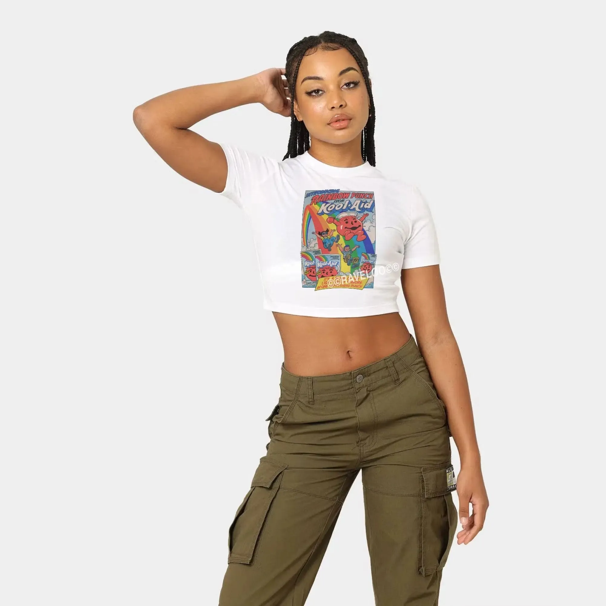 Kool Aid '84 Cropped T-Shirt, crop top, y2k aesthetic, y2k clothes, y2k aesthetic top, collared shirt