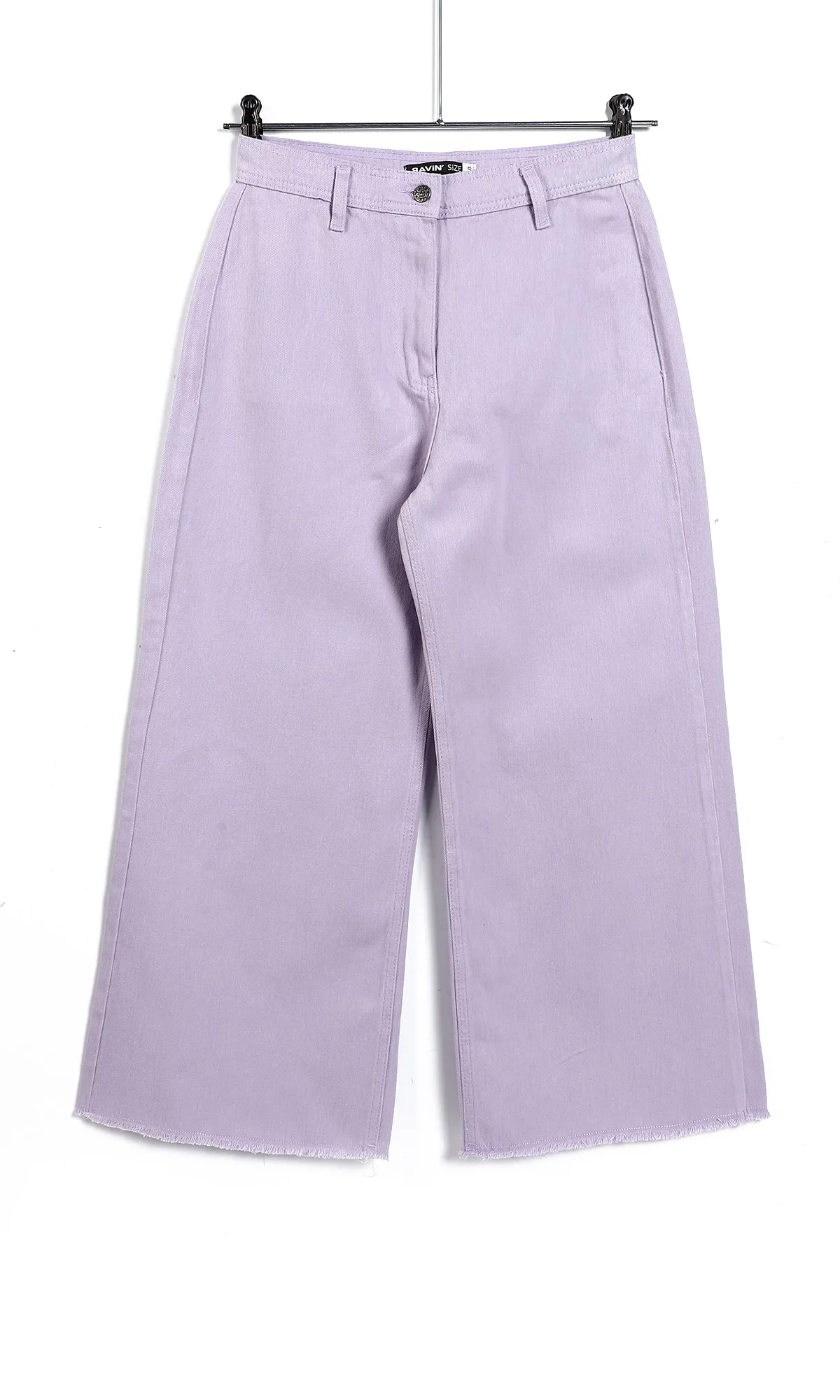 O158868 Light Purple Wide Leg Cotton Pants