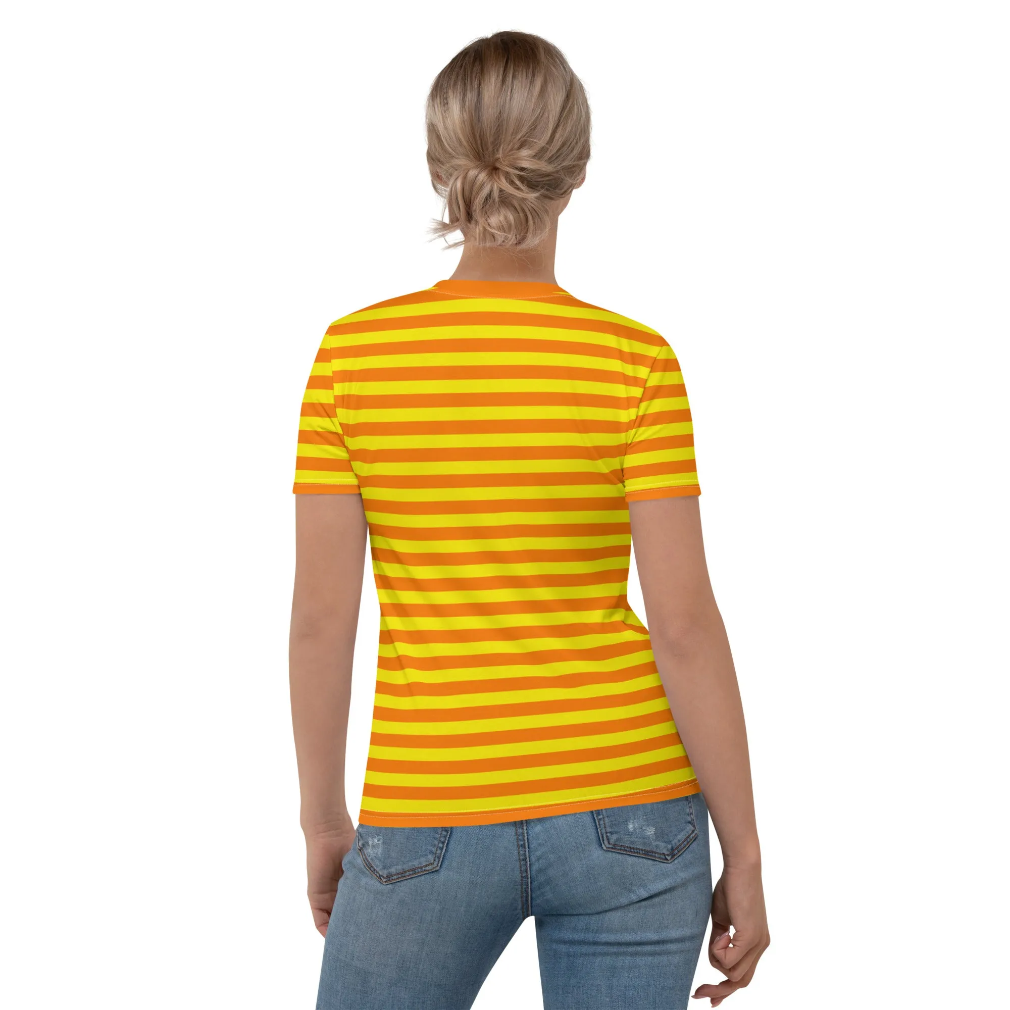 Orange And Yellow Striped T-shirt / Summer T-shirt Women