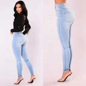 Pack hip pencil jeans blue large size