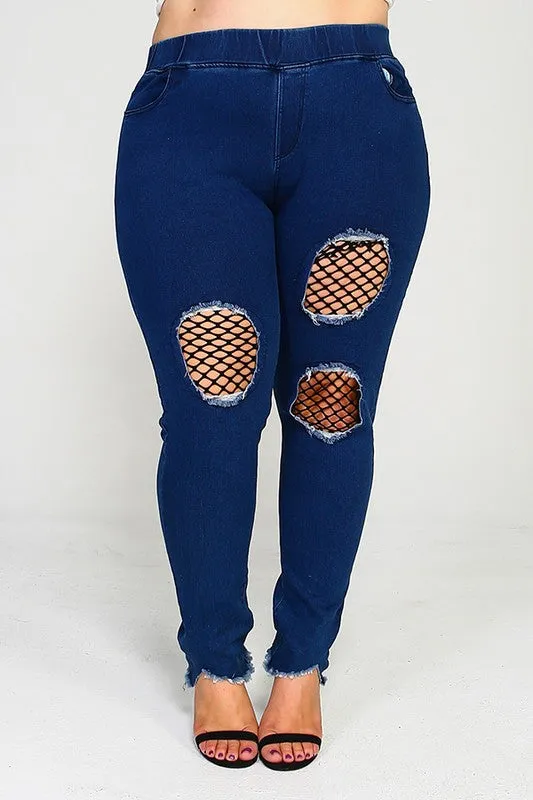 Mesh Insert Jeggings