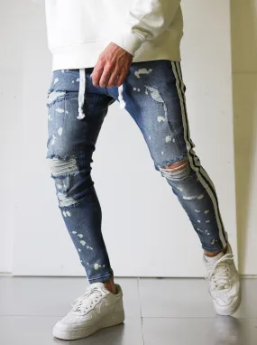 Ripped Bleached Blue Denim