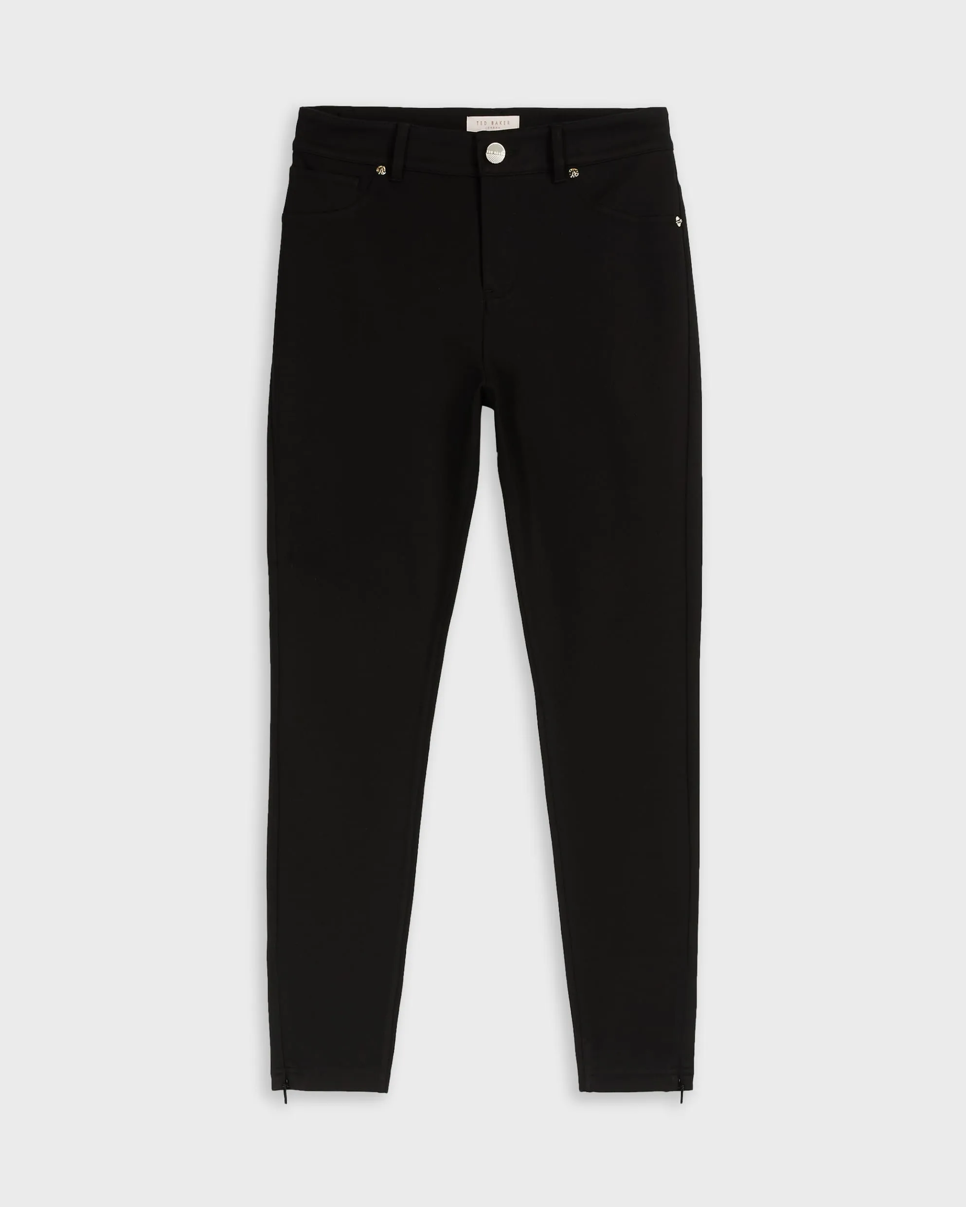 Strenti Skinny Zip Cuff Ponti Jeggings Black