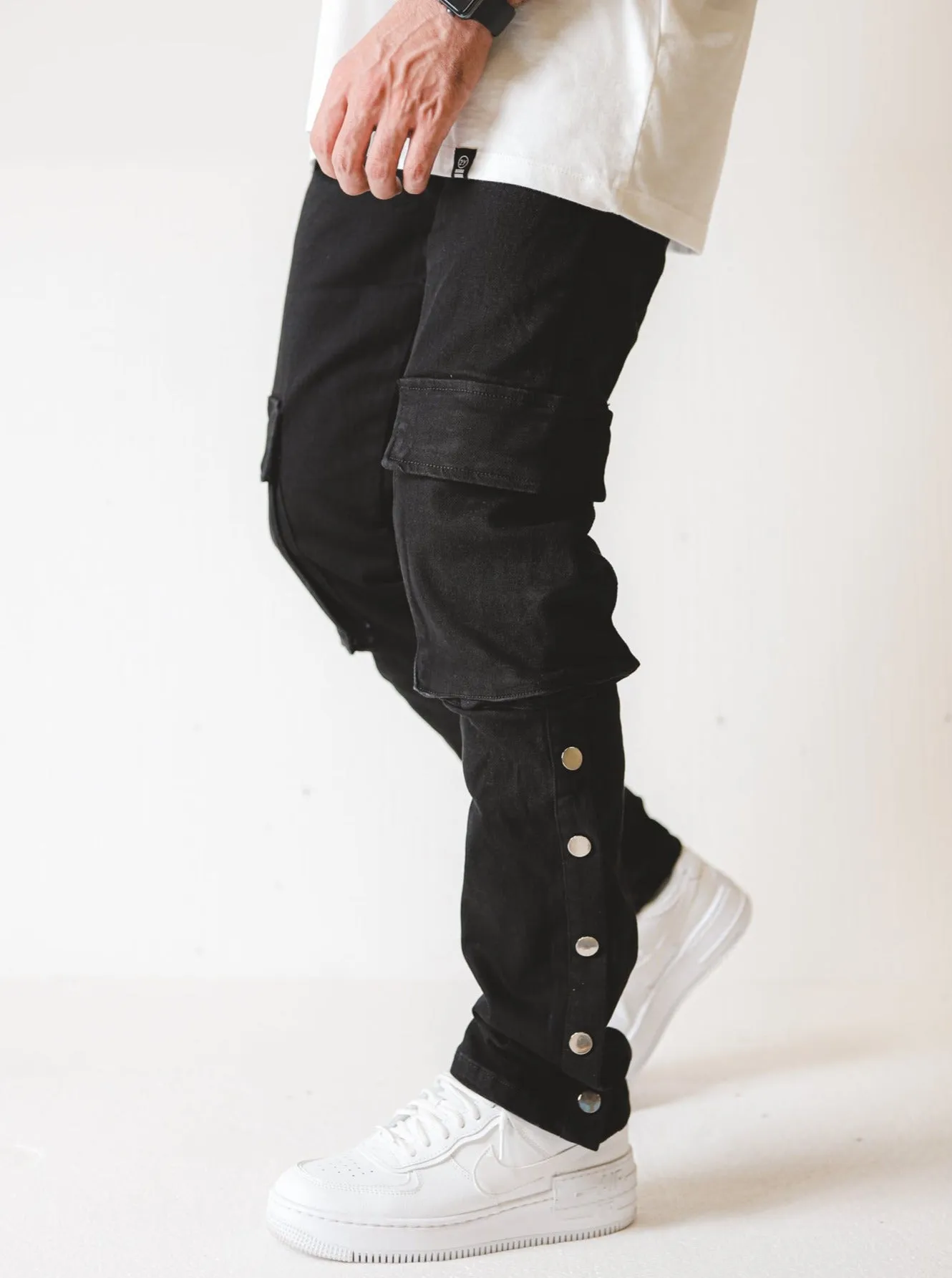 V7 Premium Denim Jeans Cargo - Black