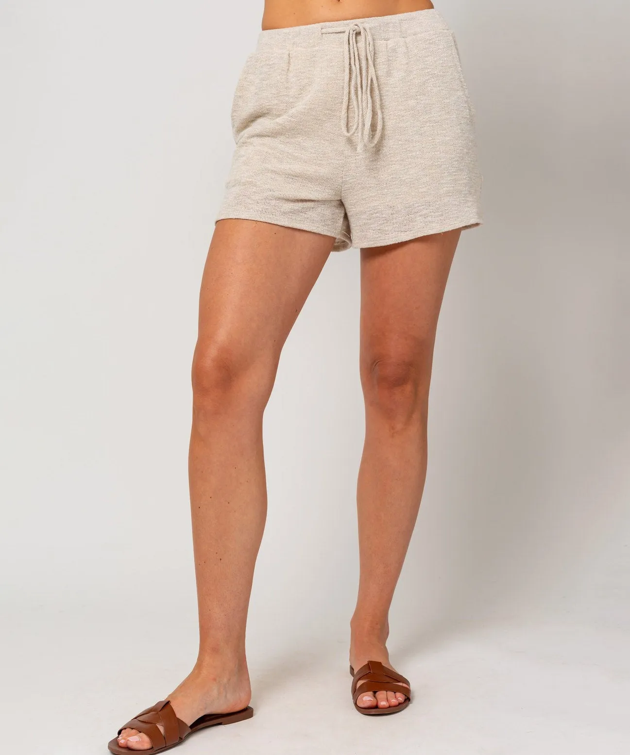 Waist Tie Shorts - Oatmeal