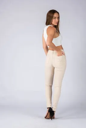 Wakee Denim Stretch Jegging Jean Skinny - Beige 7046