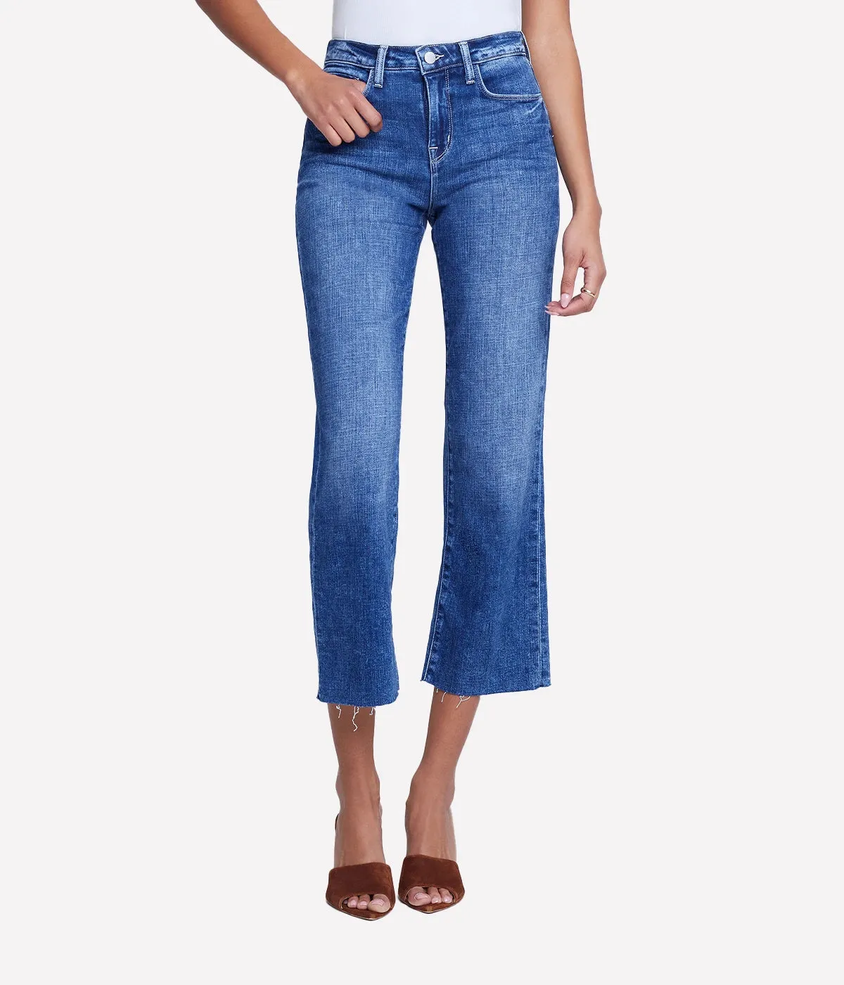 Wanda High Rise Cropped Wide Leg Jean in Wilcox