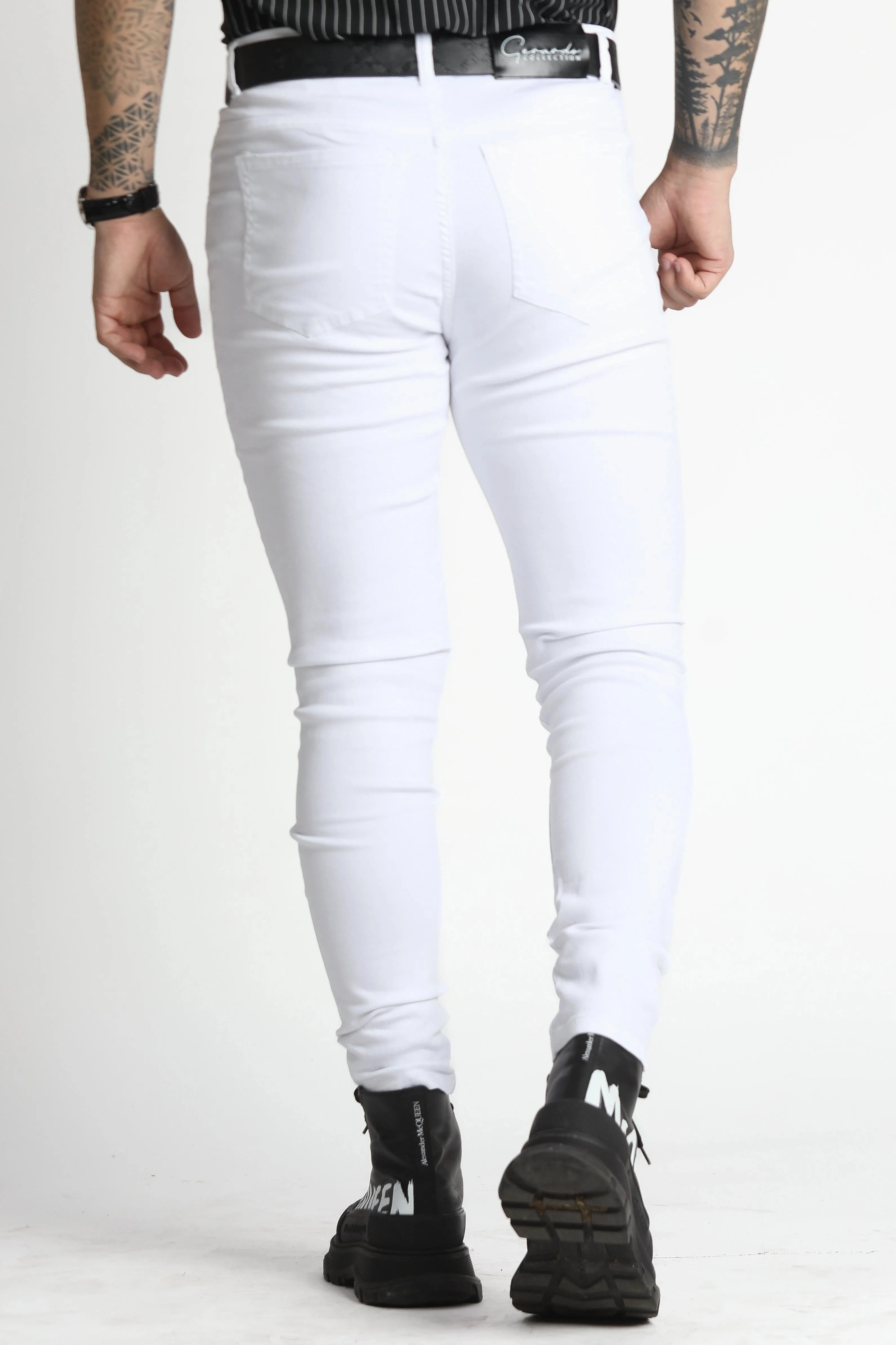 White Stretch Skinny Fit Jeans