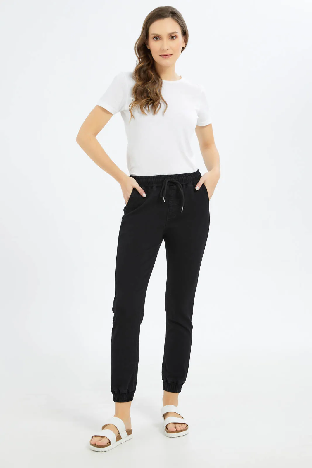 Women Black Pull-On Jogger